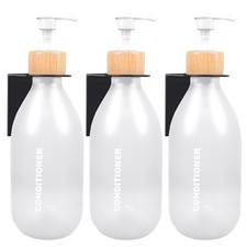 3Pcs White Shampoo and Conditioner Bottles Shower Soap Dispenser Set Refillable