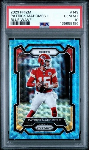 2023 Panini Prizm Patrick Mahomes II #149 Blue Wave / 199 - PSA 10 GEM MT