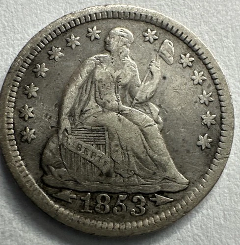 1854 Seated Liberty Half Dime with Arrows XF