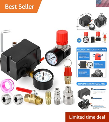 #ad 135 175 PSI Air Compressor Pressure Switch Valve with Regulator amp; Relief Safety $57.00