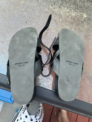 Sergio Rossi Leather Men\'s Sandal, Size UK 7 / US 8, Made in Italy SERGIO ROSSI Men Sandals - Vestiaire Collective main image 4