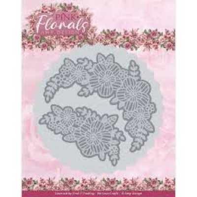 FIND IT MEDIA - METAL CUTTING DIES - PINK FLORALS - BIG FLORAL CIRCLE