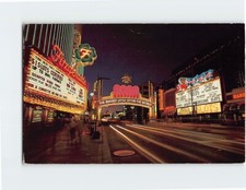 Postcard Reno Arch at Night Reno Nevada USA