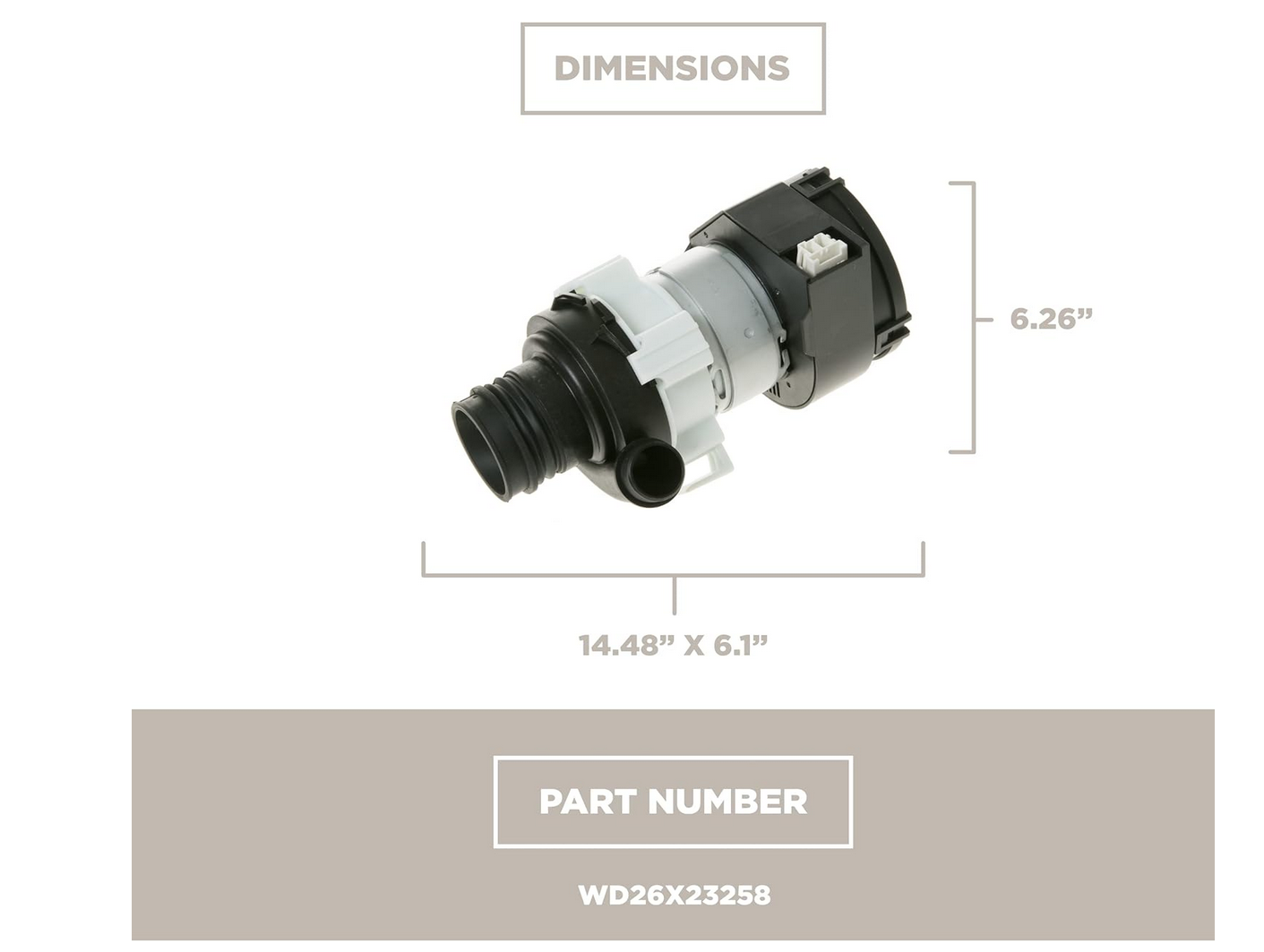 GE Dishwasher Circulation Pump Kit Assembly WD26X23258 Genuine OEM Part