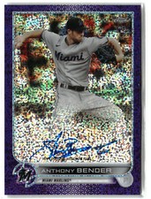 Anthony Bender 2022 Topps Chrome RA-AB Rookie Autograph Purple Speckle /299
