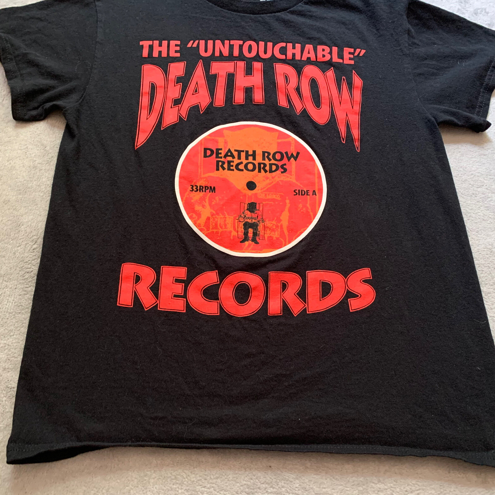 FILA T shirt uomo Death Row Records piccola S nera logo rosso