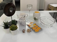 LOTTO DI ACCESSORI DI ARREDAMENTO PER CASA candele vasi piantine conchiglie cera