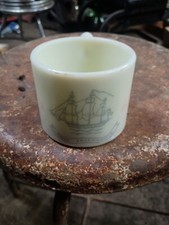 Vintage Old Spice Milk Glass Shaving Mug Shulton Ship Friendship 1940s