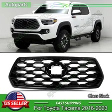 For 2016-2023 Toyota Tacoma 2021 Trd Front Bumper Upper Grille Grill Gloss Black