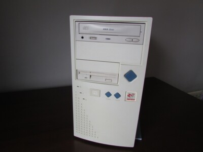 VINTAGE BEIGE MATECH MARKE AMD K6 266 MHz PC - GETESTET UND FUNKTIONSFÄHIG