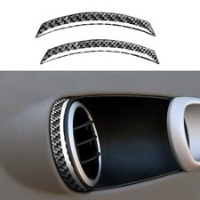 2 piezas embellecedor de marco de aire acondicionado de puerta interior de fibra de carbono para Nissan 350Z 2003-09