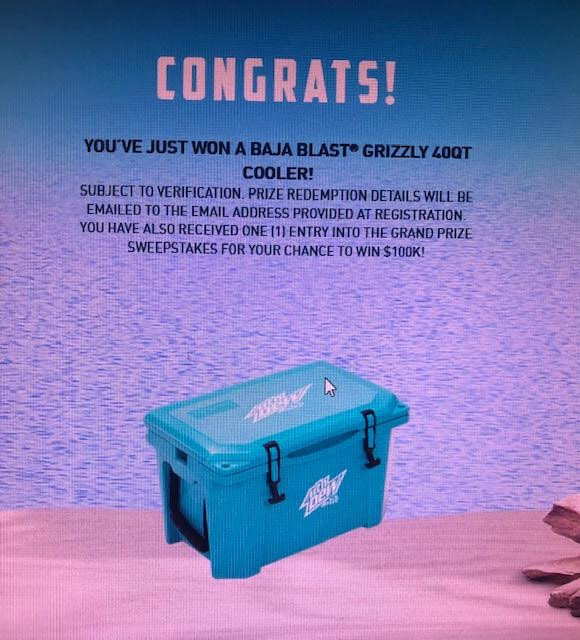 NEW Mountain Dew Baja Blast Grizzly 40 Quart Cooler Rare eBay