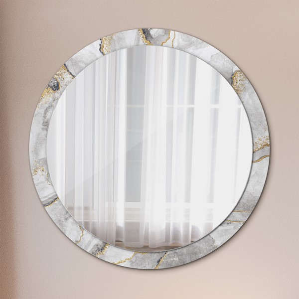 Wandspiegel Mit Farbigem Rahmen Badezimmer Und Wohnzimmer Weiß Marmor Gold-image