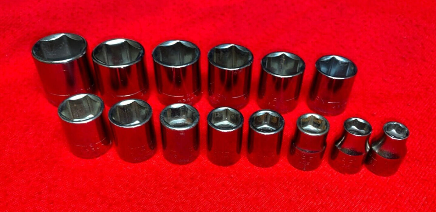 Set Di 14 Bussole Metriche 3/8" Doppia Profondità AB Tools - Da 8mm A 21mm Esagonali
