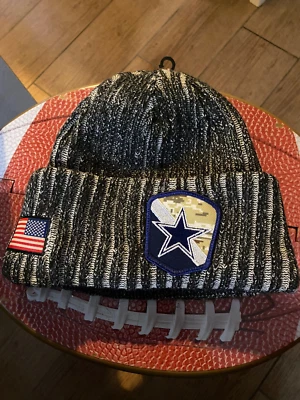Dallas Cowboys NFL Men's Team Knit Fleece Lined Salute to Service Hat Cap Beanie