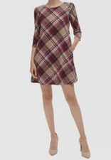 Jessica Howard Women's Red Plaid Work Day Mini Dress Size XL