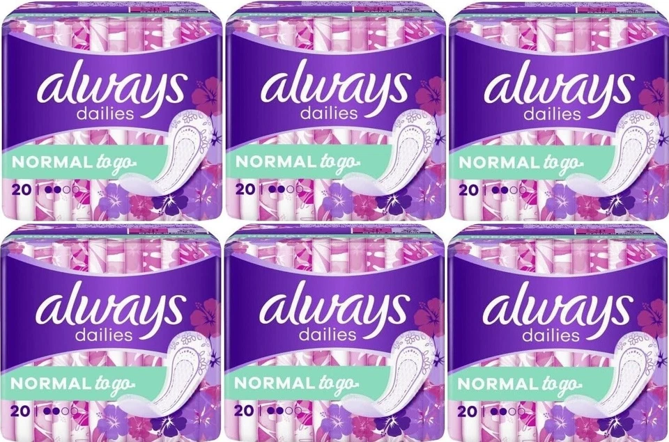 120 x Always Dailies Fresh Scent Singles To Go Slipeinlagen Schutz - Normal