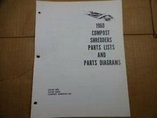1960 Gilson Compost Shredder 88C Kutup SG8 SG8A Parts Catalog Manual