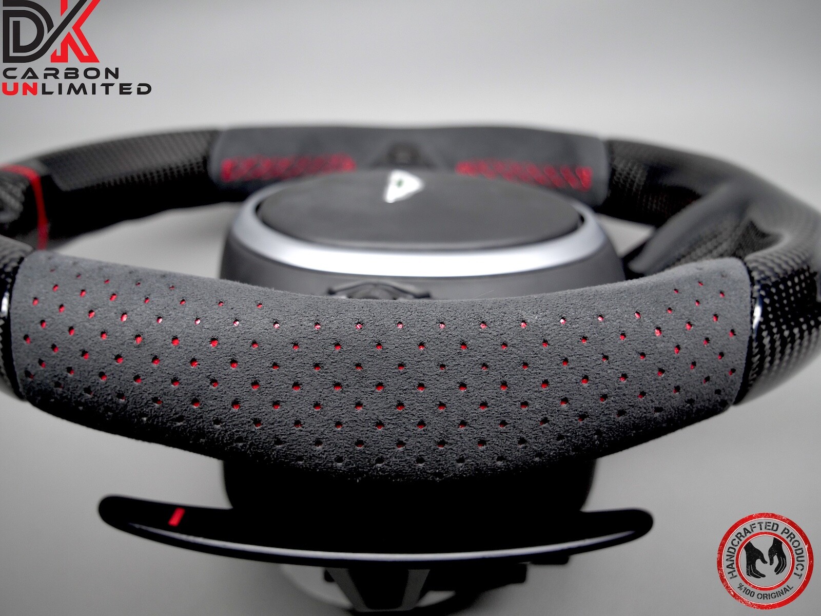 Aston Martin DB11 DBS Vantage Red Ring Alcantara Gloss Carbon Steering Wheel v3