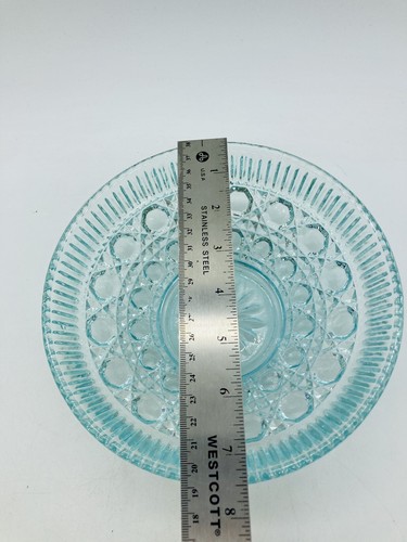 Vintage Federal Glas Deckel Süßigkeiten Nuss Schale Sechseck Windsor Kreuz Muster - Bild 8 von 11