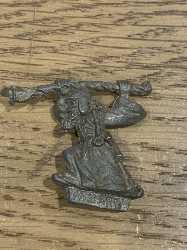 Vintage Citadel BC1 Adventurers Set Wizard With Magic Staff Metal Miniature