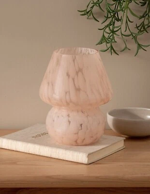 HOME Rosa Glas Pilz Tischlampe