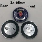 2x 68mm SCANIA SAAB Bonnet Emblem Sticker / Pin Car Front and Rear
