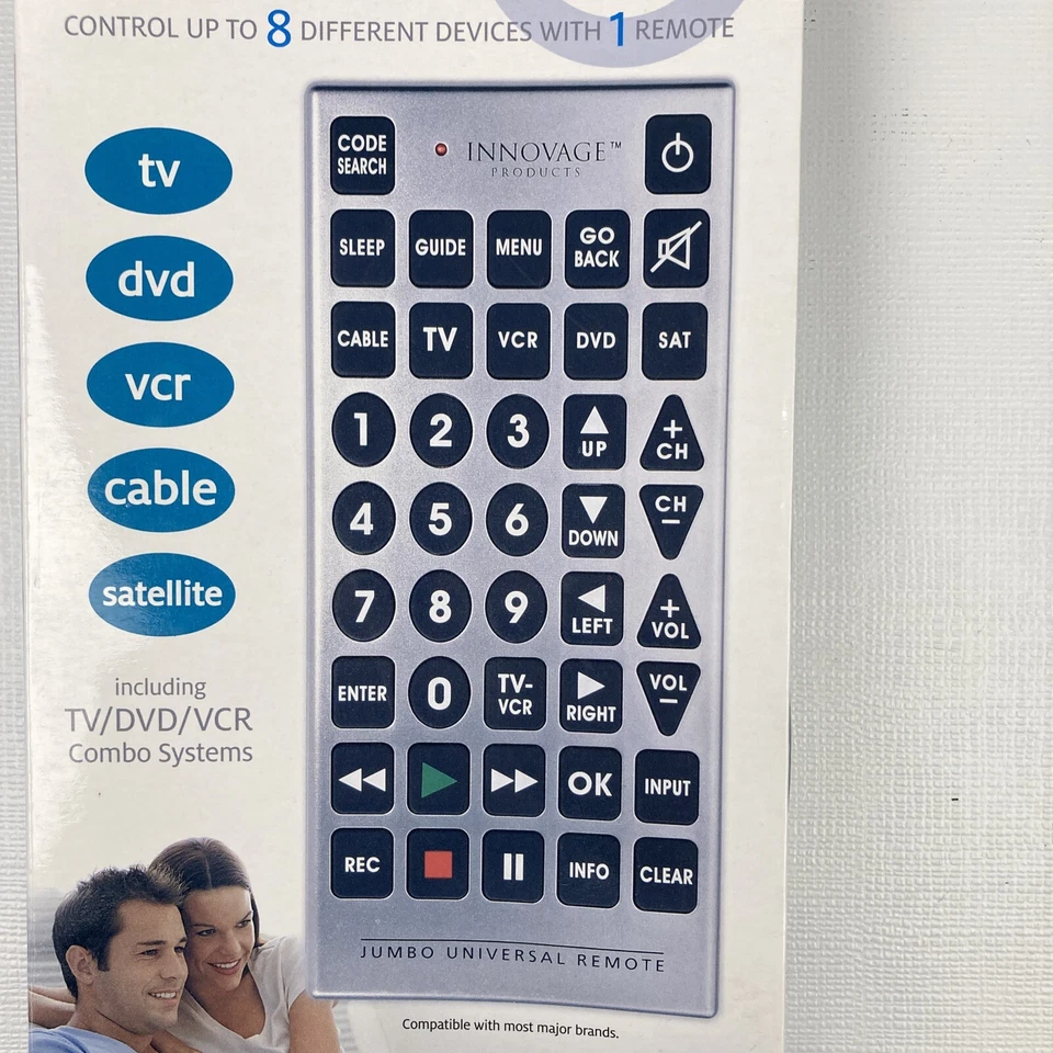 Emerson Jumbo Big Button Universal Remote Control 8 Devices NIB New - Image 2 of 4