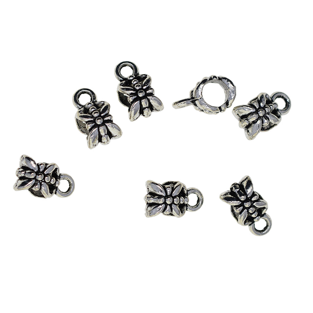 100 Tibetan Silver Connectors Bails Hanger Beads Fit European Charm
