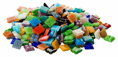 700g / 200g Mosaiksteine, Glasmosaik 10x10mm 1x1cm Mosaik bunt Mix