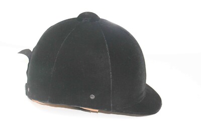 NOS Black Velvet Olympian Equestrian Riding Helmet size 6 7 