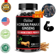 Organic Korean Red Ginseng 1000mg - 10% Ginsenosides, Energy & Performance