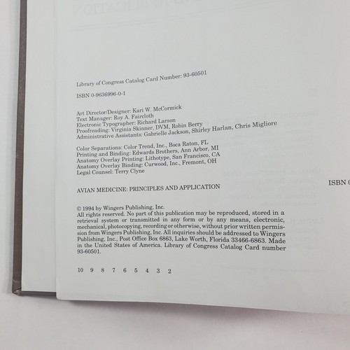 Avian Medicine Principles and Application 1994 Hardcover Wingers - Picture 3 of 11