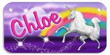 Unicorn Bicycle License Plates Small-Large Sizes Personalize Customize Unicorns