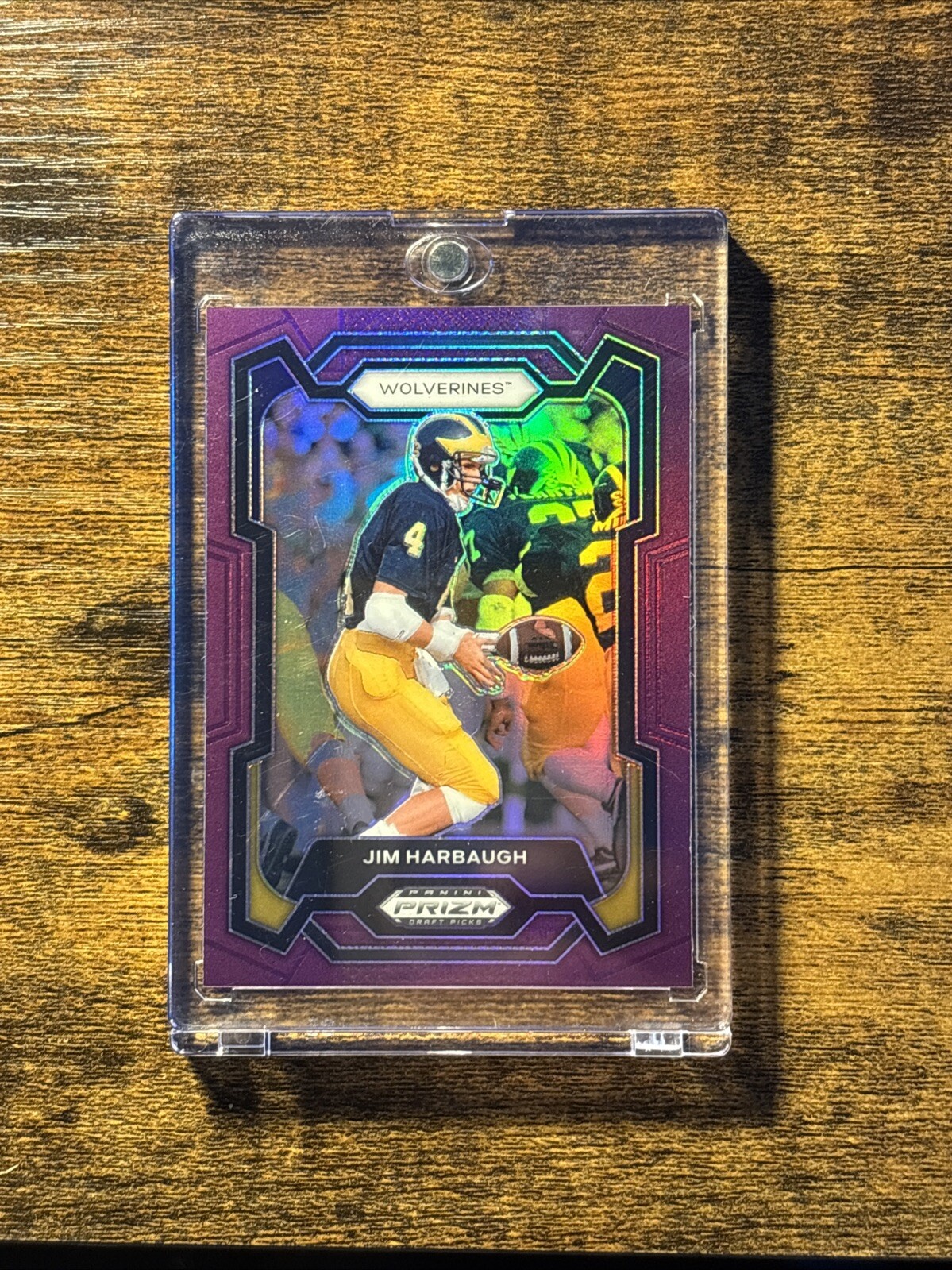 JIM HARBAUGH Michigan 2024 Prizm Draft Picks Football Purple Prizm /75