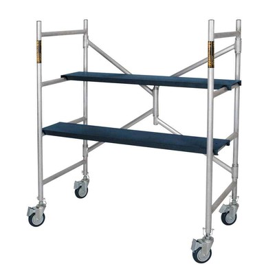 MetalTech Mini Scaffold Platform With Caster Wheels 4'Hx3.5'Lx1.8'D 600 lbs.