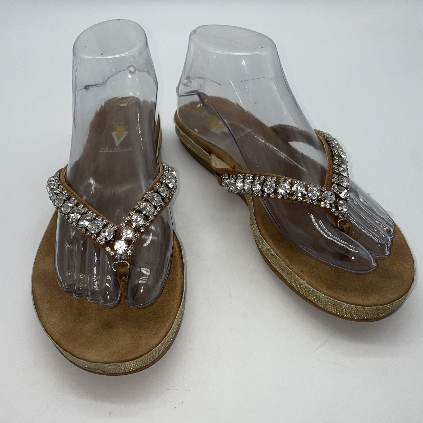 SAOLA Infradito Volatile Grazioso Strass Bling Suola Glitterata Donna Nero Taglia 8