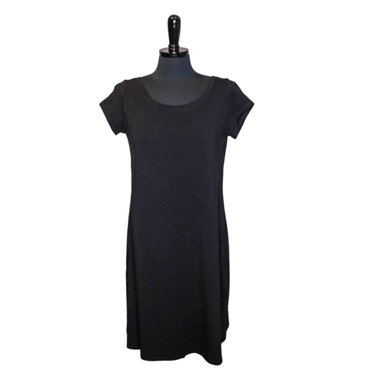 eileen fisher tee shirt dress Eileen Fisher T Shirt Dress Short Sleeve Black Organic Cotton Size M