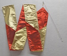 Red/Gold 2 Ribbon/ Streamer w 18" Rod - 6ft-W- Worship Dance