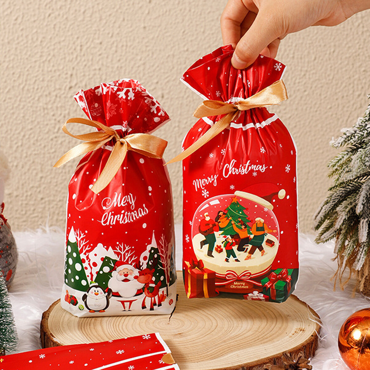 30x Large Christmas Sacks Party Gift Bags Drawstring Wrap Present