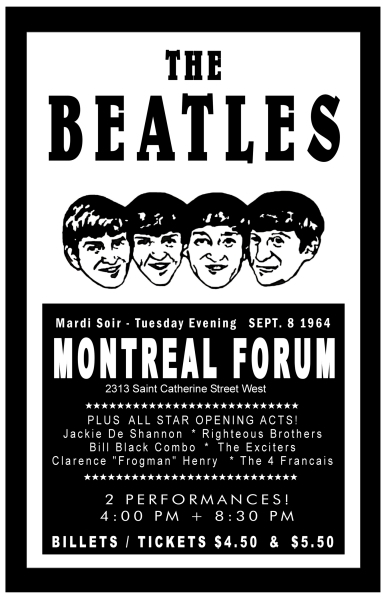 The Beatles 1964 CONCERT POSTER CANADA TOUR toronto