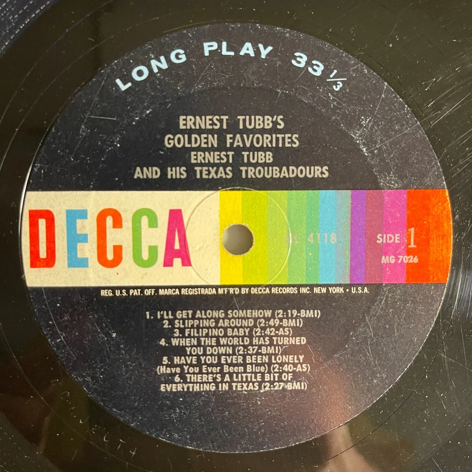 Ernest Tubb And His Texas Troubadours ‎– Ernest Tubb's Golden Favorites Vinyl - Image 3 of 3