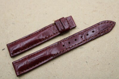 16mm/14mm Burgundy Alligator Crocodile Embossed Leather Watch Strap Band