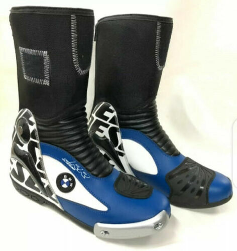 Bmw Racing Motorbike Leather Shoes / Boots in Cowhide Leather With ...