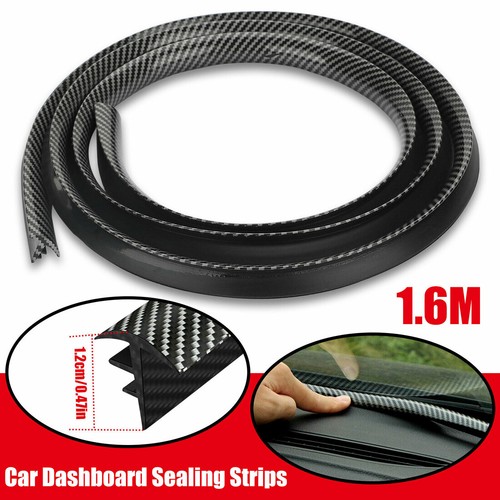 1.6M Carbon Fiber Car Dashboard Windshields Gap Sealing Strip Rubber Accessories - Picture 2 of 16