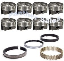 Chevy 7.4 454 Silvolite Hypereutectic Coated 30cc Dome Pistons Rings Set 8 .030