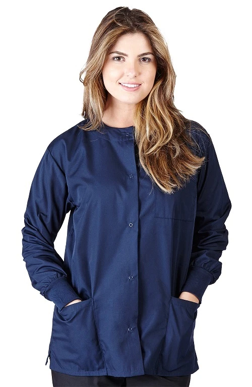 Unisex Medical Hospital Nursing Warm Up Top Scrubs Jackets 3-Pockets for Women - Image 4 of 4