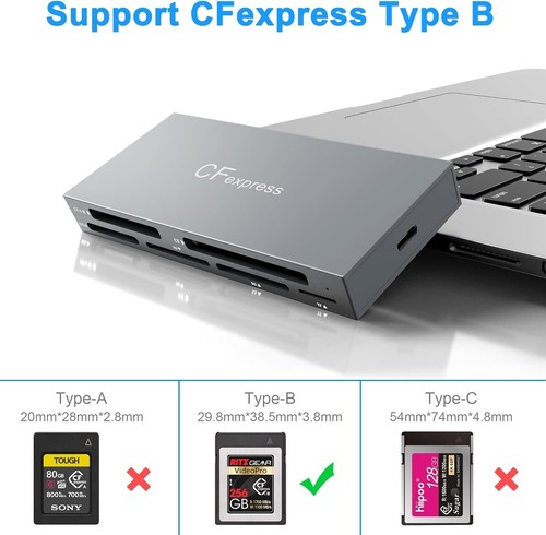 Professional 10Gbps CFexpress Card Reader Hub - Reads 6 Cards Simultaneously - Picture 10 of 13