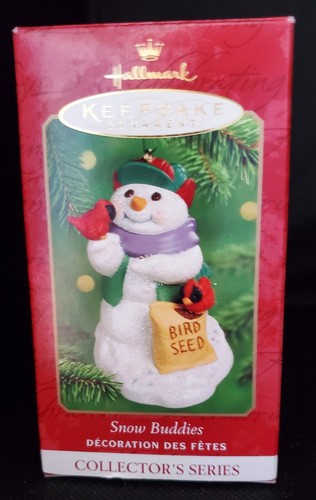 Hallmark SNOW BUDDIES Christmas Ornament snowman cardinal bird seed #3 in series - Picture 9 of 10