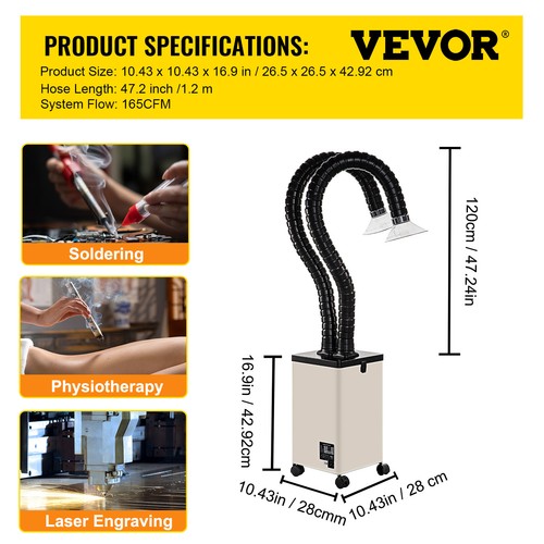 VEVOR Assorbitore Aspiratore Estrattore Fumi Saldatura 150W con Filtri a 3 Stadi - Foto 7 di 12